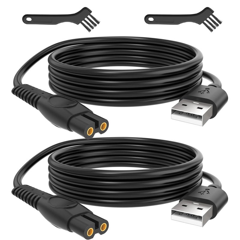 Pinkind 5V USB Charging Cable Compatible with Philips One Blade QP2724 Charger Cord for Phillips Norelco Oneblade 360, QP1924, QP2834, MG5910, Shaver 3600, 3900, 2 Packs Beard Trimmer Power Cord for Travel - Image 1